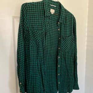 a new day checkerboard button up